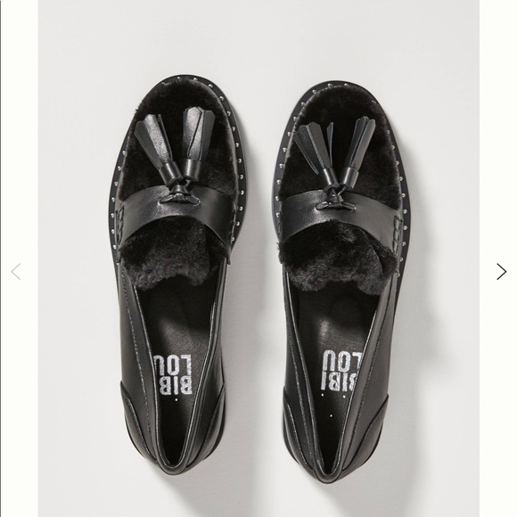 Anthropologie Shoes - Anthropologie Bibi Lou Black Faux Fur Loafers NWT Size 38